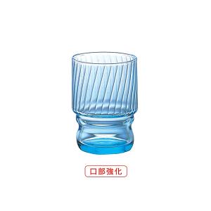 ADERIA 日本亞德利可疊式強化藍色水杯-235ml/6入