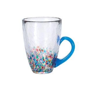 日本津輕 手作繽紛睡魔藍把手杯-320ml/1入