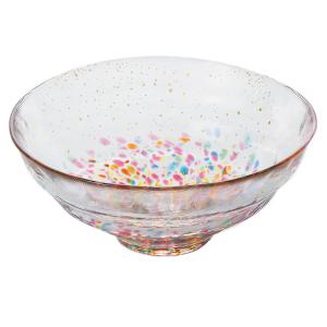 日本津輕 手作金彩花火琉璃缽/1入