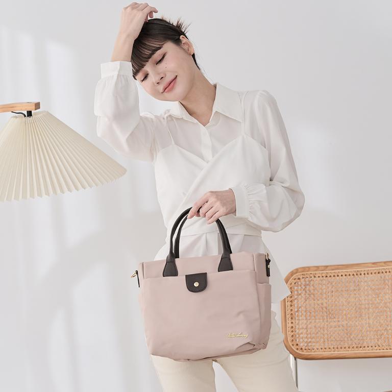 B.S.D.S冰山袋鼠 - 知性巴黎 - 優雅美學手提兩用蝙蝠包 - 奶茶杏【J2023-C】