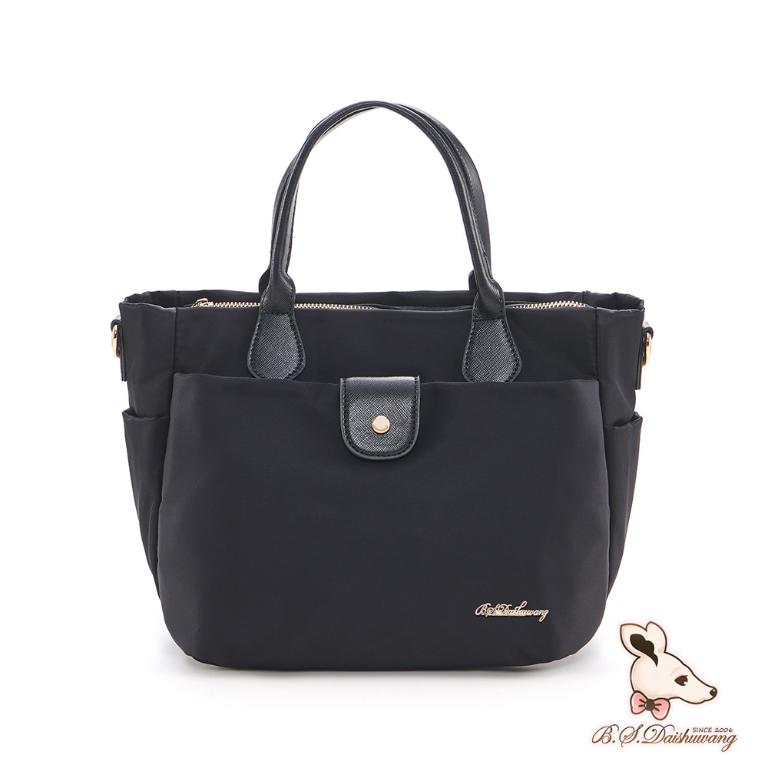 B.S.D.S冰山袋鼠 - 知性巴黎 - 優雅美學手提兩用蝙蝠包 - 經典黑【J2023-K】