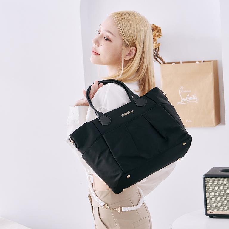 B.S.D.S冰山袋鼠 - 知性巴黎 - 優雅美學加大款多層泡芙包 - 經典黑【J2024-K】