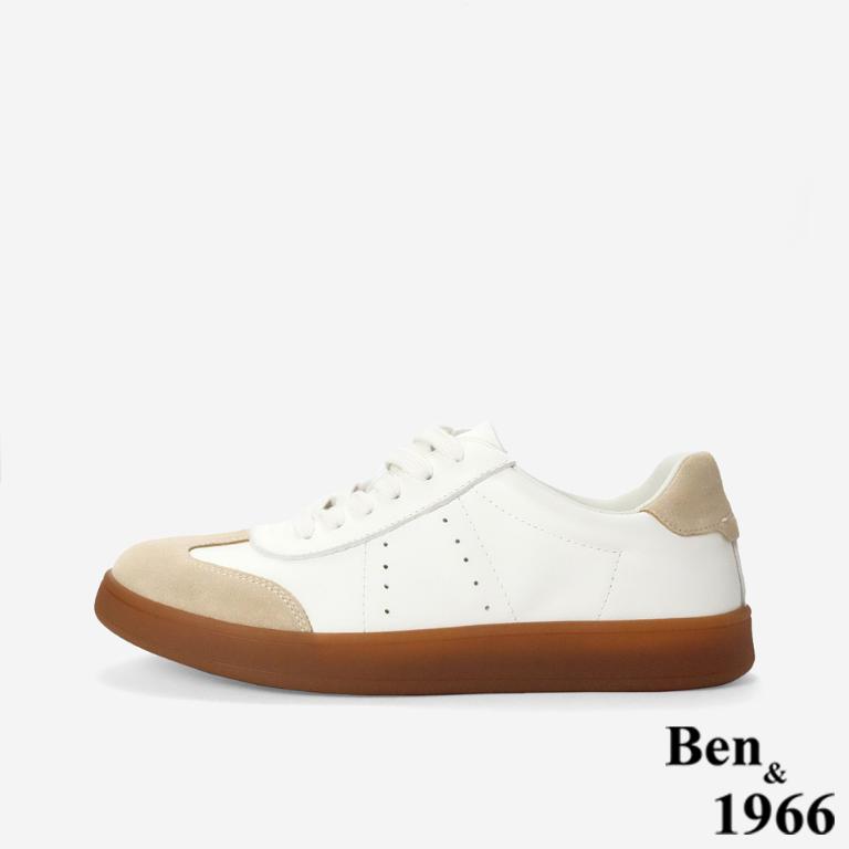 Ben&1966高級頭層牛皮舒適德訓鞋-杏(256113)