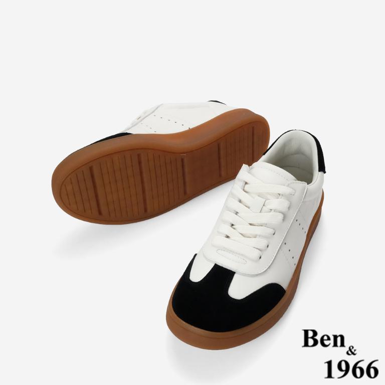 Ben&1966高級頭層牛皮舒適德訓鞋-黑(256111)