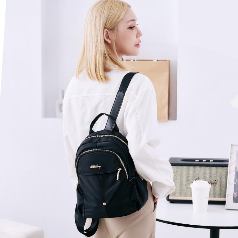 B.S.D.S冰山袋鼠 - 知性巴黎 - 優雅美學實搭多層後背包 - 經典黑【J2025-K】