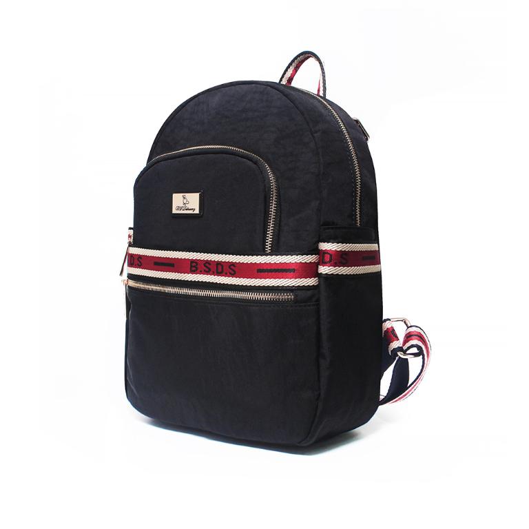 B.S.D.S冰山袋鼠 - 非常莓好 - 織帶拼接多口袋後背包 - 紅磚黑【8026-KR】
