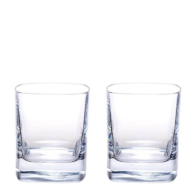 Luigi bormioli 無鉛水晶正方形威士忌杯-350ml(兩入禮盒組)/1組