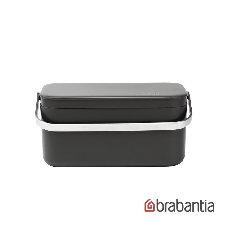 Brabantia 桌上型手提廚餘桶1.8L-深灰