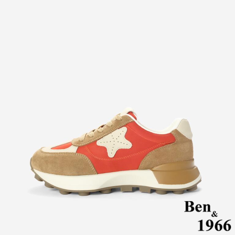 Ben&1966復古街頭風厚底Q軟休閒鞋-西瓜紅(256021)