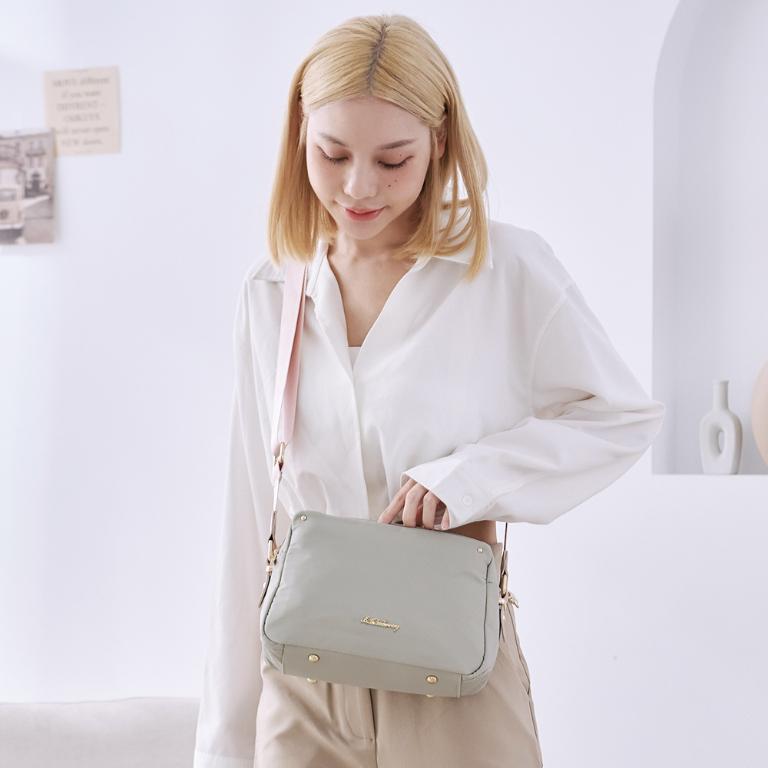 B.S.D.S冰山袋鼠 - 知性巴黎 - 優雅美學多層收納斜背包 - 抹茶綠【J2026-G】