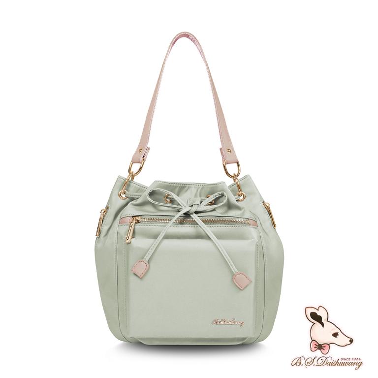 B.S.D.S冰山袋鼠 - 知性巴黎 - 優雅美學多層三用水桶包 - 抹茶綠【J2027-G】