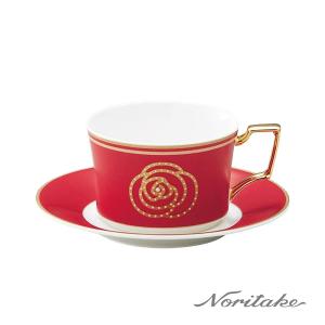 Noritake 玫瑰紅咖啡單客杯(金邊)(骨瓷)(精緻禮盒)