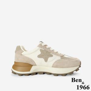 Ben&1966復古街頭風厚底Q軟休閒鞋-米白(256022)