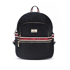 B.S.D.S冰山袋鼠 - 非常莓好 - 織帶拼接多口袋後背包 - 紅磚黑【8026-KR】