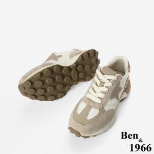 Ben&1966復古街頭風厚底Q軟休閒鞋-米白(256022)