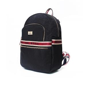 B.S.D.S冰山袋鼠 - 非常莓好 - 織帶拼接多口袋後背包 - 紅磚黑【8026-KR】