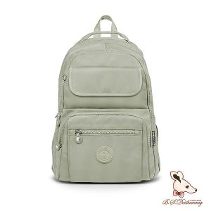 B.S.D.S冰山袋鼠 - 時光旅人 - 知性多口袋附插袋胸扣後背包 - 抹茶綠【B1252MG】