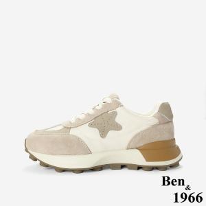 Ben&1966復古街頭風厚底Q軟休閒鞋-米白(256022)