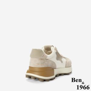 Ben&1966復古街頭風厚底Q軟休閒鞋-米白(256022)