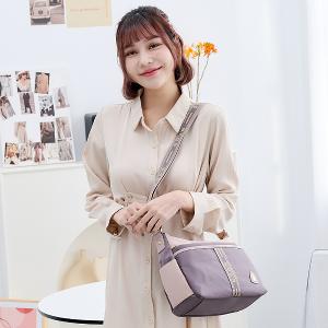 B.S.D.S冰山袋鼠 - 非常莓好 - 織帶拼接休閒輕量斜背包 - 藕紫灰【7007-GU】