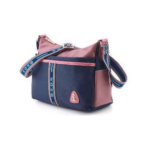 B.S.D.S冰山袋鼠 - 非常莓好 - 織帶拼接休閒輕量斜背包 - 甜粉藍【7007-BP】