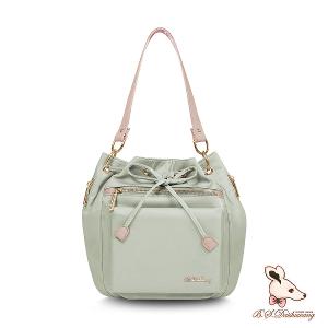B.S.D.S冰山袋鼠 - 知性巴黎 - 優雅美學多層三用水桶包 - 抹茶綠【J2027-G】