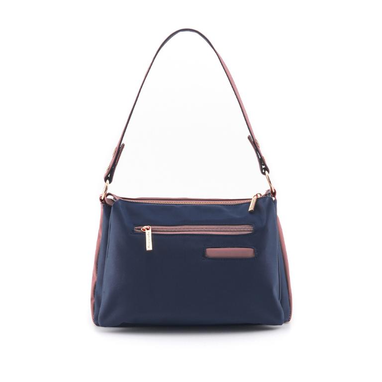 B.S.D.S冰山袋鼠 - 非常莓好 - 織帶拼接多口袋斜肩包 - 甜粉藍【7003-BP】