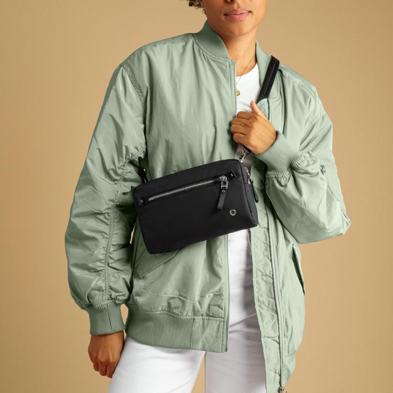 Pacsafe W 三用防盜手拿側背包1L-黑色