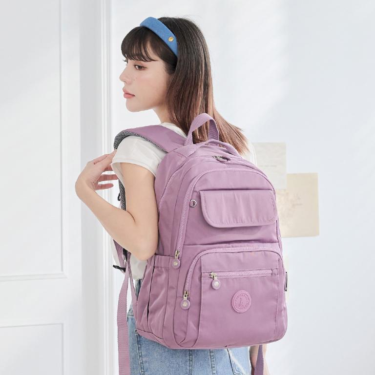 B.S.D.S冰山袋鼠 - 時光旅人 - 知性多口袋附插袋胸扣後背包 - 深芋紫【B1252U】