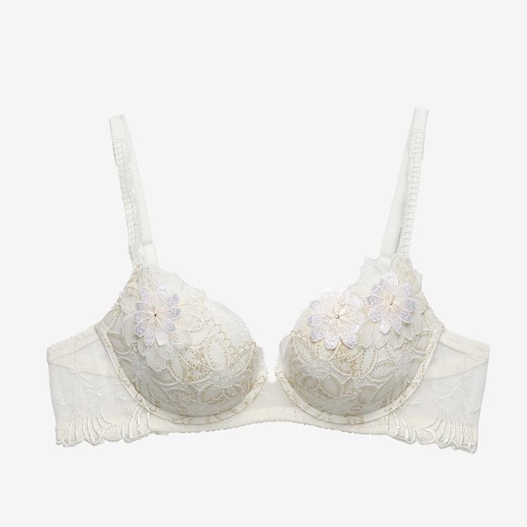 莎露-奢華系列 C罩杯內衣(瓷金白)