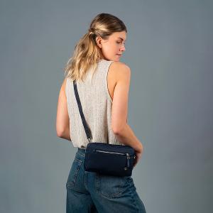 Pacsafe W 三用防盜手拿側背包1L-深藍色