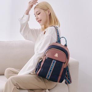 B.S.D.S冰山袋鼠 - 非常莓好 - 織帶拼接多夾層後背包 - 甜粉藍【7013-BP】