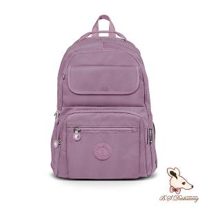 B.S.D.S冰山袋鼠 - 時光旅人 - 知性多口袋附插袋胸扣後背包 - 深芋紫【B1252U】