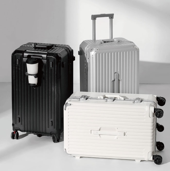 Honeymoon 鋁框二代萬用杯架USB充電行李箱-5色