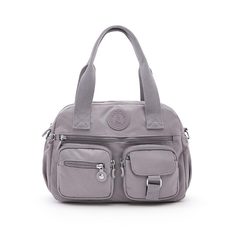 B.S.D.S冰山袋鼠 - 時光旅人 - 知性多夾層兩用手提包 - 薄霧灰【B518-GR】