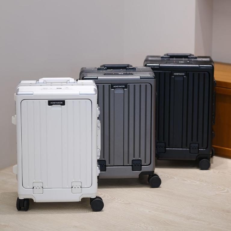 Honeymoon 商務前開盒萬用鋁框登機箱-3色