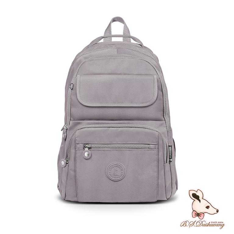 B.S.D.S冰山袋鼠 - 時光旅人 - 知性多口袋附插袋胸扣後背包 - 薄霧灰【B1252GR】