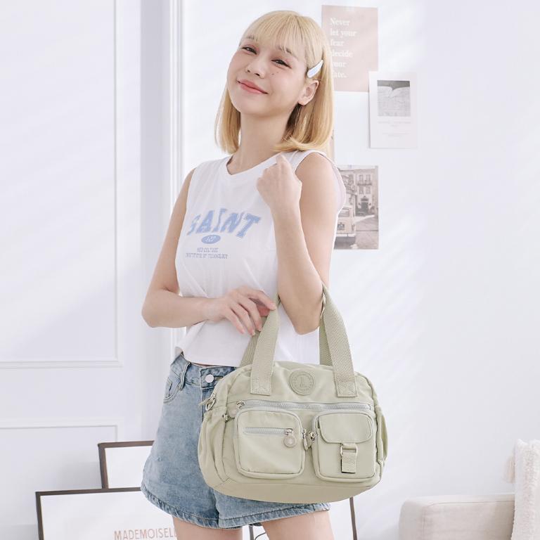 B.S.D.S冰山袋鼠 - 時光旅人 - 知性多夾層兩用手提包 - 抹茶綠【B518-MG】