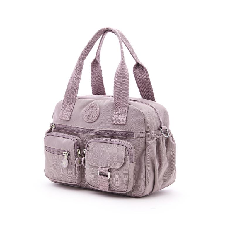 B.S.D.S冰山袋鼠 - 時光旅人 - 知性多夾層兩用手提包 - 淡紫色【B518-PR】