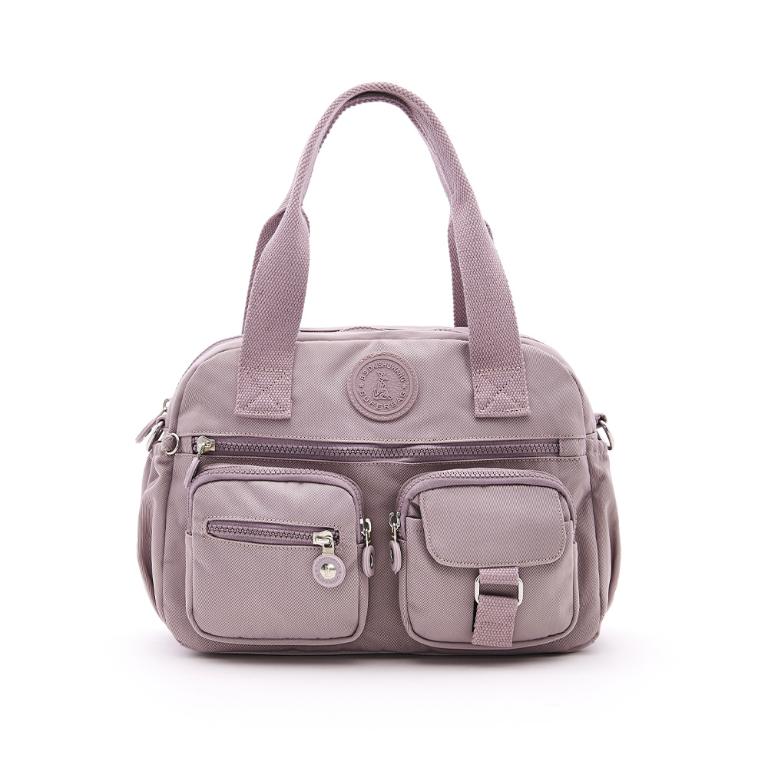 B.S.D.S冰山袋鼠 - 時光旅人 - 知性多夾層兩用手提包 - 淡紫色【B518-PR】