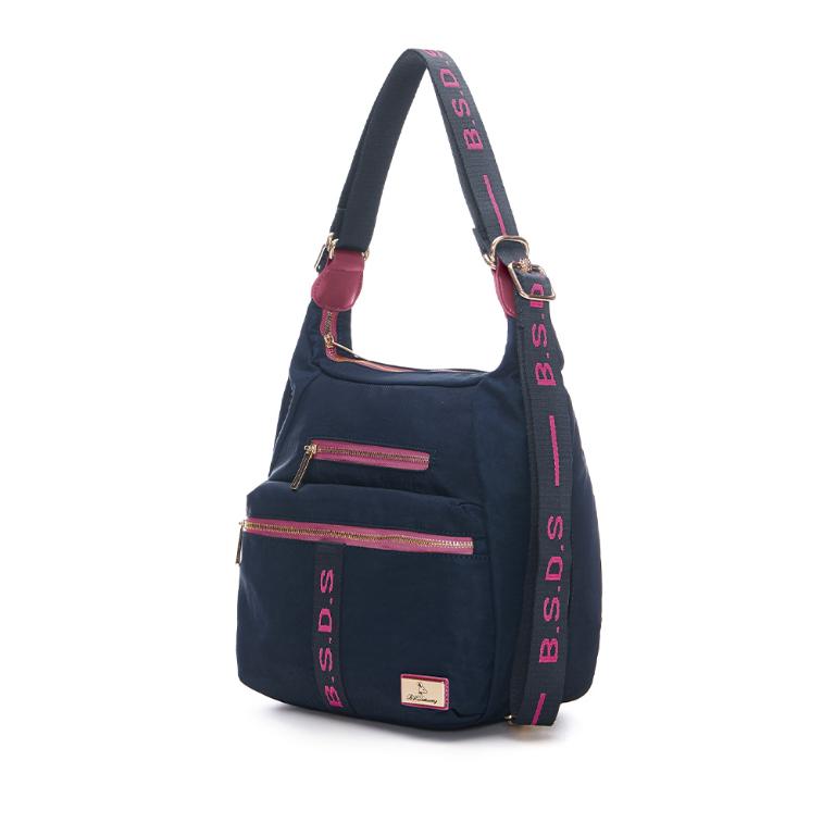B.S.D.S冰山袋鼠 - 非常莓好 - 織帶拼接多層三用後背包 - 莓果藍【8004-BP】