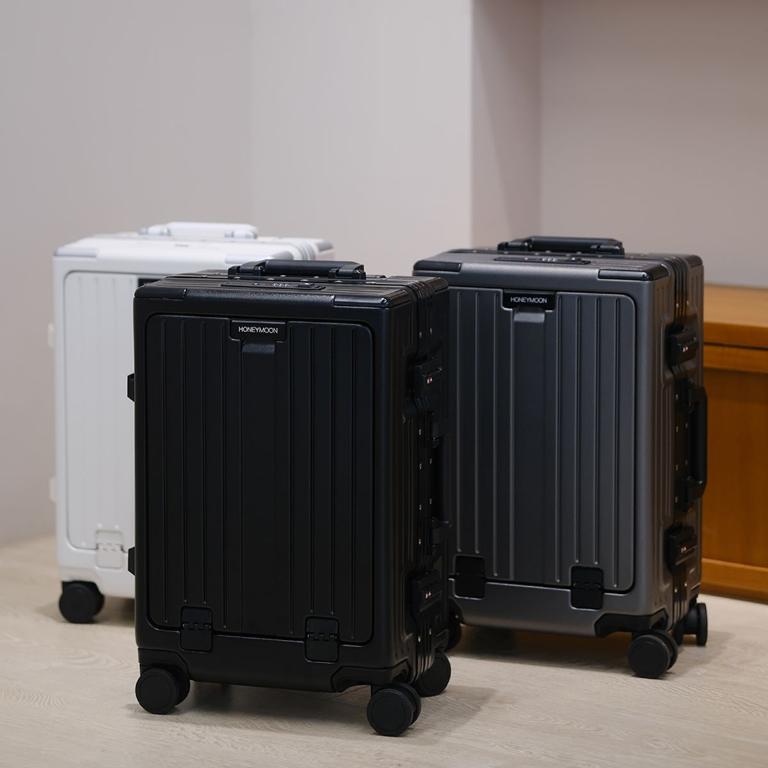 Honeymoon 商務前開盒萬用鋁框登機箱-3色