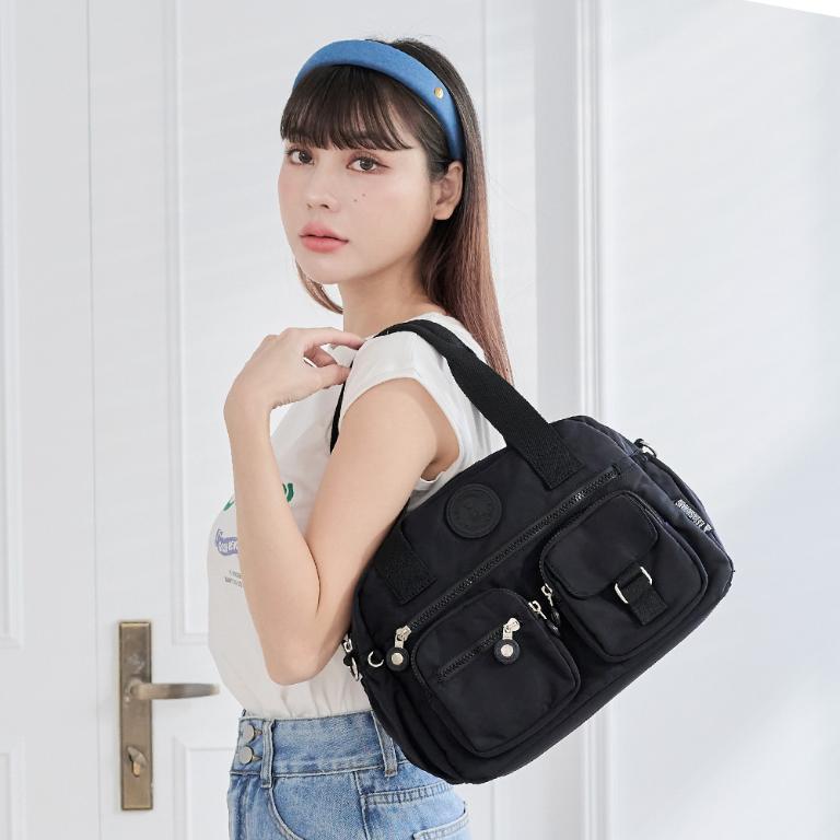 B.S.D.S冰山袋鼠 - 時光旅人 - 知性多夾層兩用手提包 - 黑色【B518-K】