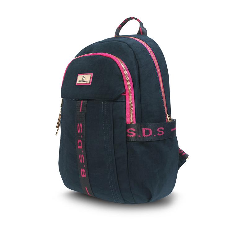 B.S.D.S冰山袋鼠 - 非常莓好 - 織帶拼接多夾層後背包 - 莓果藍【8027-BP】