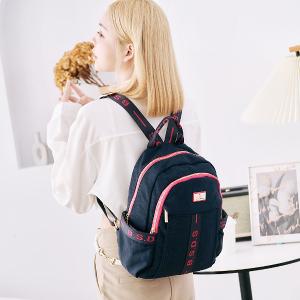 B.S.D.S冰山袋鼠 - 非常莓好 - 織帶拼接多夾層後背包 - 莓果藍【8027-BP】