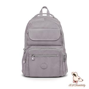 B.S.D.S冰山袋鼠 - 時光旅人 - 知性多口袋附插袋胸扣後背包 - 薄霧灰【B1252GR】