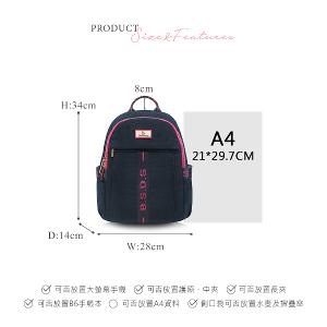 B.S.D.S冰山袋鼠 - 非常莓好 - 織帶拼接多夾層後背包 - 莓果藍【8027-BP】