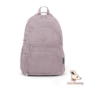 B.S.D.S冰山袋鼠 - 時光旅人 - 知性多夾層附插袋胸扣後背包 - 淡紫色【B1254PR】