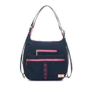 B.S.D.S冰山袋鼠 - 非常莓好 - 織帶拼接多層三用後背包 - 莓果藍【8004-BP】