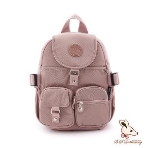 B.S.D.S冰山袋鼠 - 時光旅人 - 知性多口袋後背包 - 奶茶杏【B00151C】